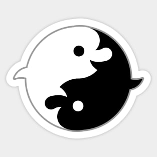 Yin Yang Dolphins Sticker